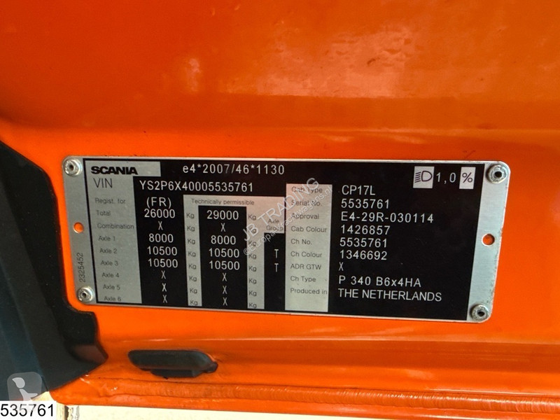 Camión Scania 6x4, EURO 6, CNG, Hiab, Remote