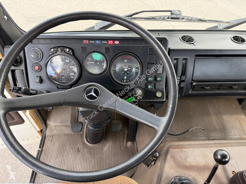 شاحنة Mercedes Plattendruckwagen Planen Aufbau...