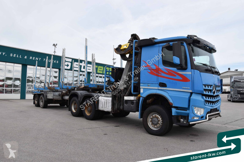 Camion remorque Mercedes 3653 6x6 Penz Holz...