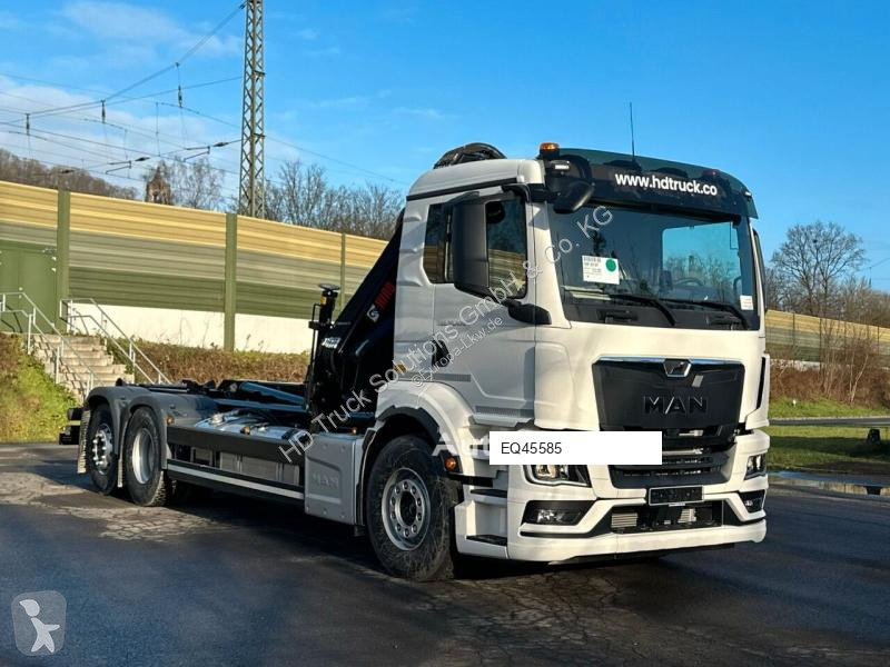 Lastbil MAN TGS 26.470 6x2 Abrollkipper + Kran...