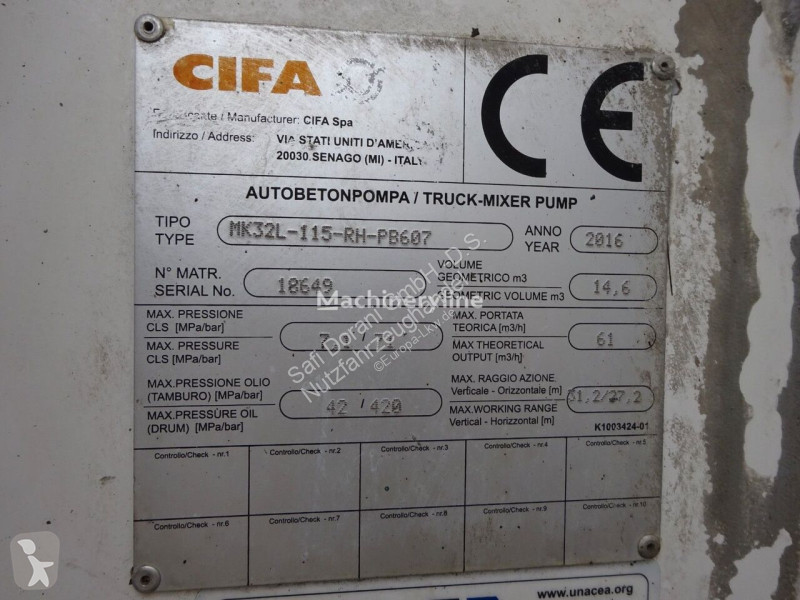 Beton Scania PUMI CIFA 32 Meter  4 Knick