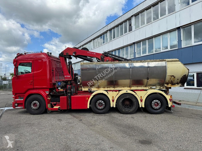 شاحنة Scania R520 V8 8X2 EURO 6 KIPPER + HMF...