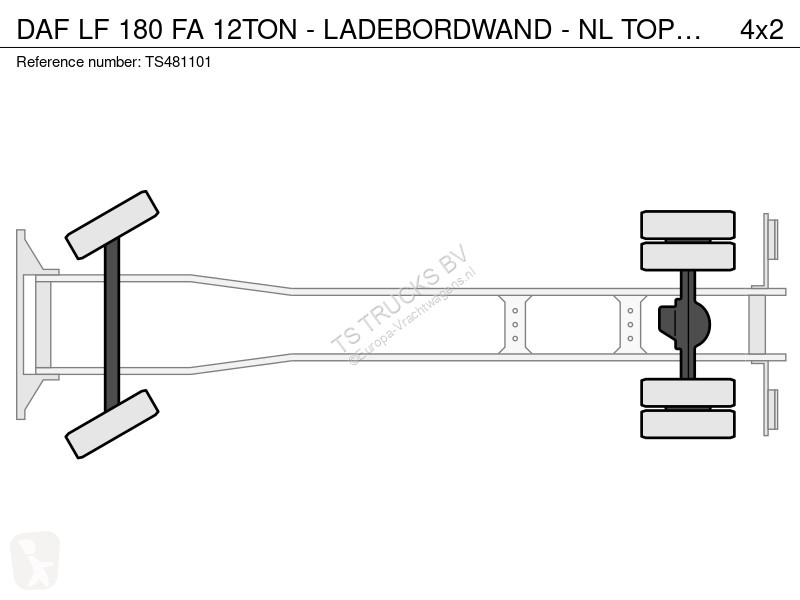 Camión DAF 180 FA 12TON - LADEBORDWAND - NL TOP...