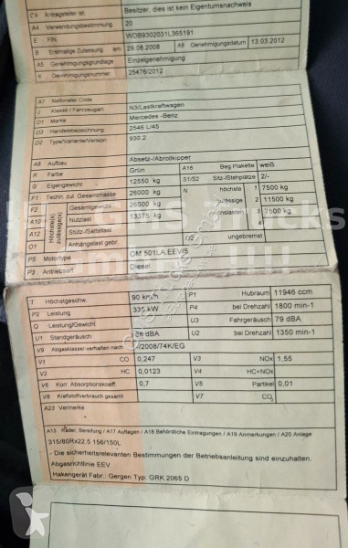Camión Mercedes 2646 / EPS 3 Pedal / Ret /...