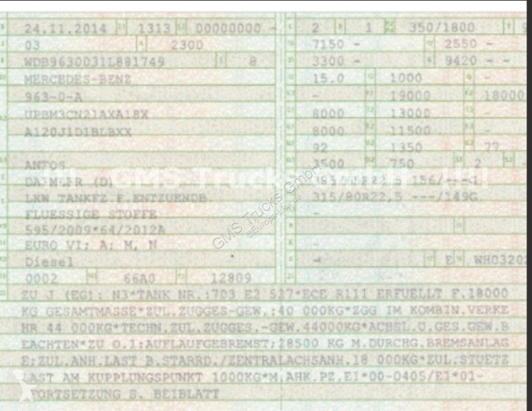 Camion Mercedes Antos 1848 / Tank Diesel 15000...