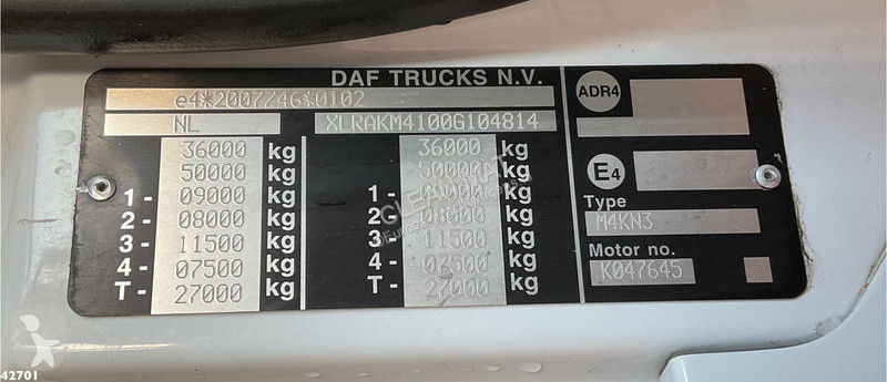 Camion DAF FAQ  400 8x2 Euro 6 HMF 21 Tonmeter...
