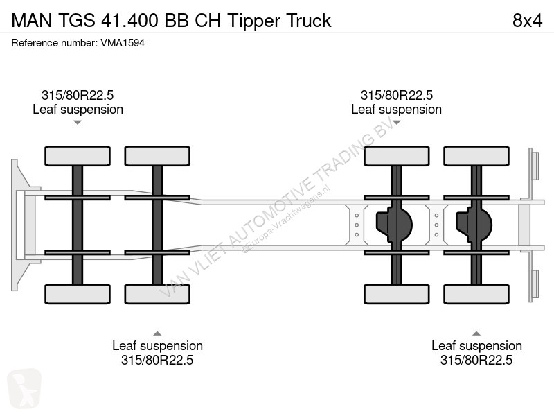 Kamion MAN 41.400 BB CH Tipper Truck