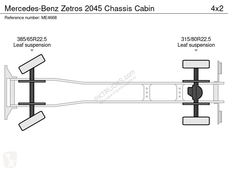 Lastbil Mercedes 2045 Chassis Cabin