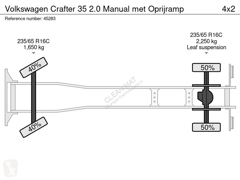 Camion Volkswagen 35 2.0 Manual met Oprijramp