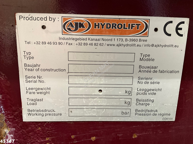 Camion Volvo AJK 20 Ton haakarmsysteem