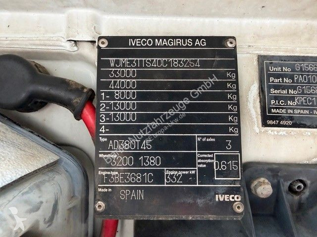 شاحنة Iveco AD380T45 6x4 €5 manuell Intarder HIAB
