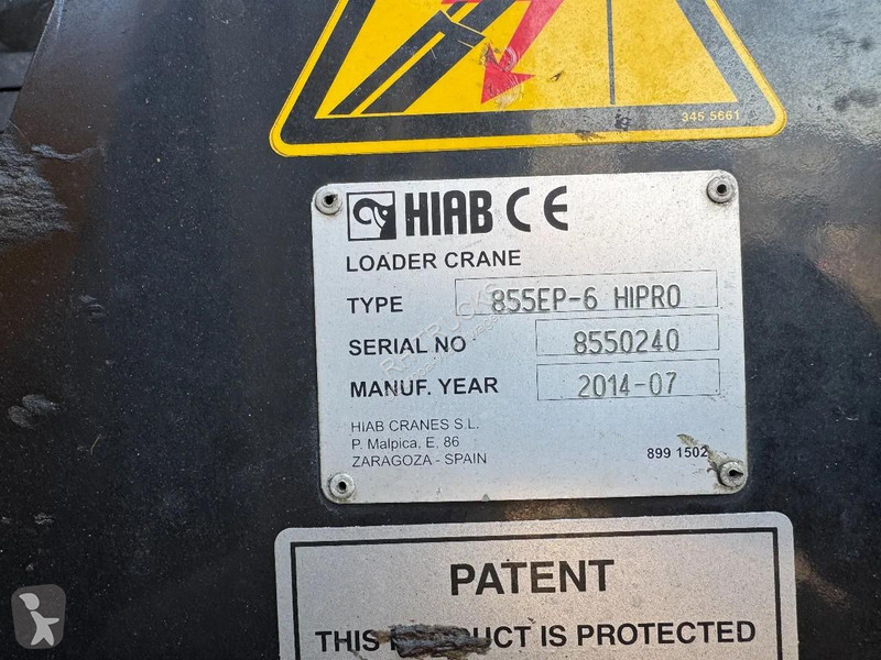 شاحنة DAF 8X2 - EURO 6 + HIAB 855 EP-6 + REMOTE...