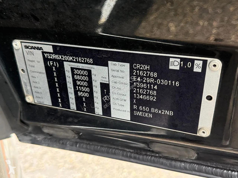 شاحنة Scania R650 V8 6X2 EURO 6 + VD HOOKIFT