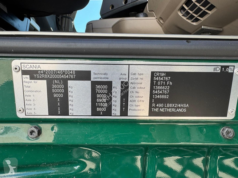 شاحنة Scania 490 8X2 EUO 6 BDF SYSTEM + ETADE