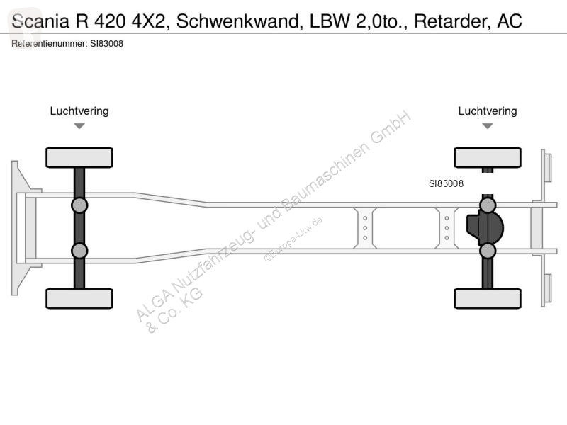 شاحنة Scania R 420 4X2, Schwenkwand, LBW...