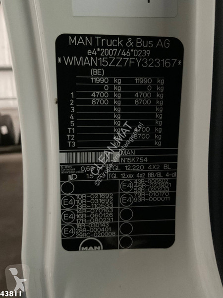شاحنة MAN 12.220 Euro 6 12 Ton haakarmsysteem