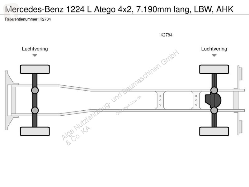 Camion Mercedes 1224 L 4x2, 7.190mm lang, LBW, AHK