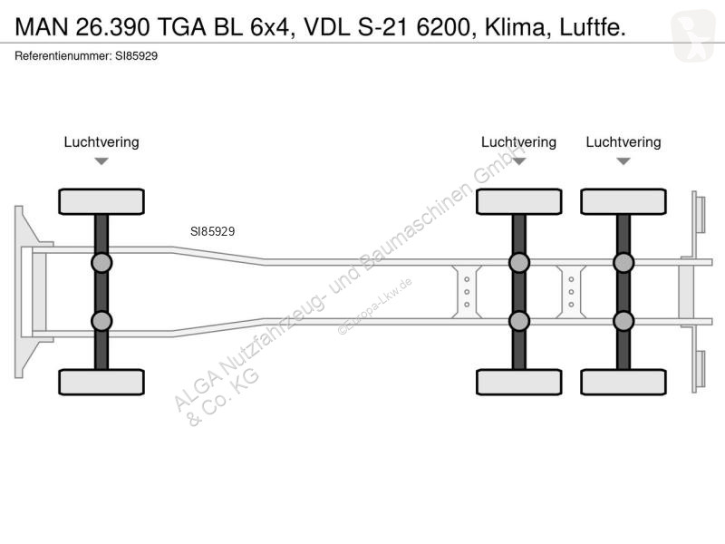 Lastbil MAN 26.390 TGA BL 6x4, VDL S-21 6200,...