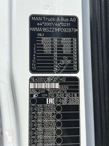 Kamion MAN TGS 26420 container systeem met kabels