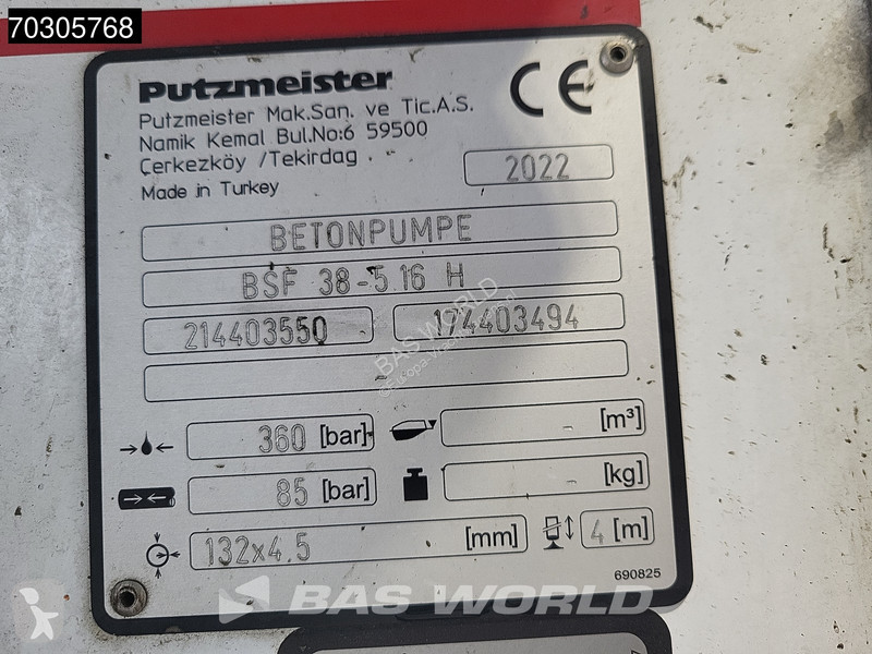 شاحنة Mercedes 3240 8X4 38mtr Putzmeister BSF...