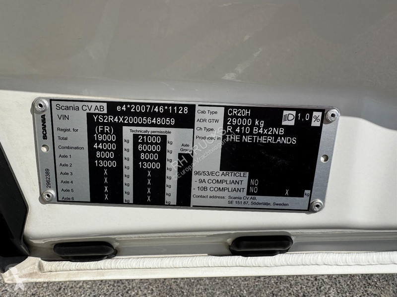 شاحنة Scania R410 4X2 EURO 6 NG + RETARDER