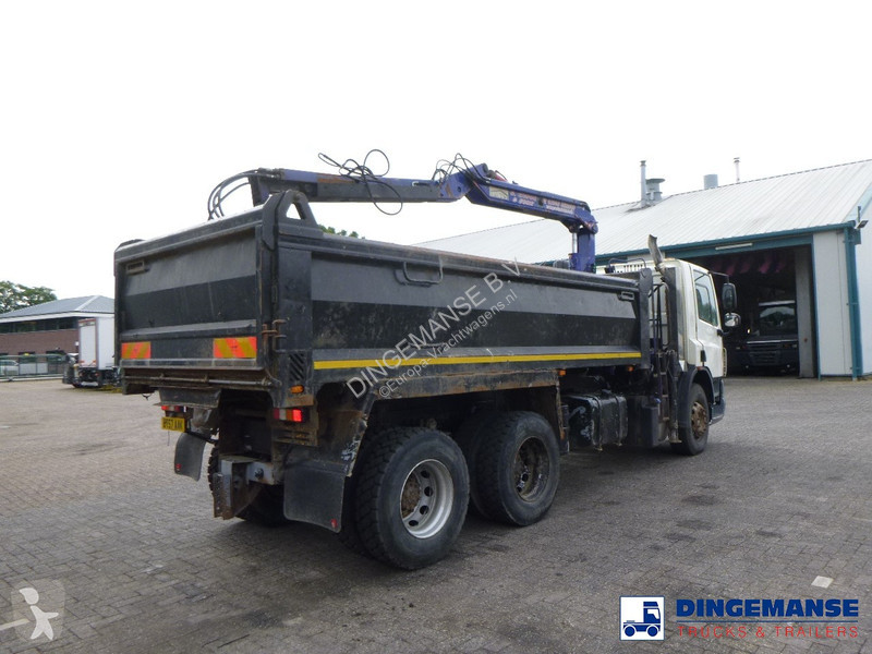 Camion DAF 75310 6x4 RHD tipper + HMF 1144 K-1...