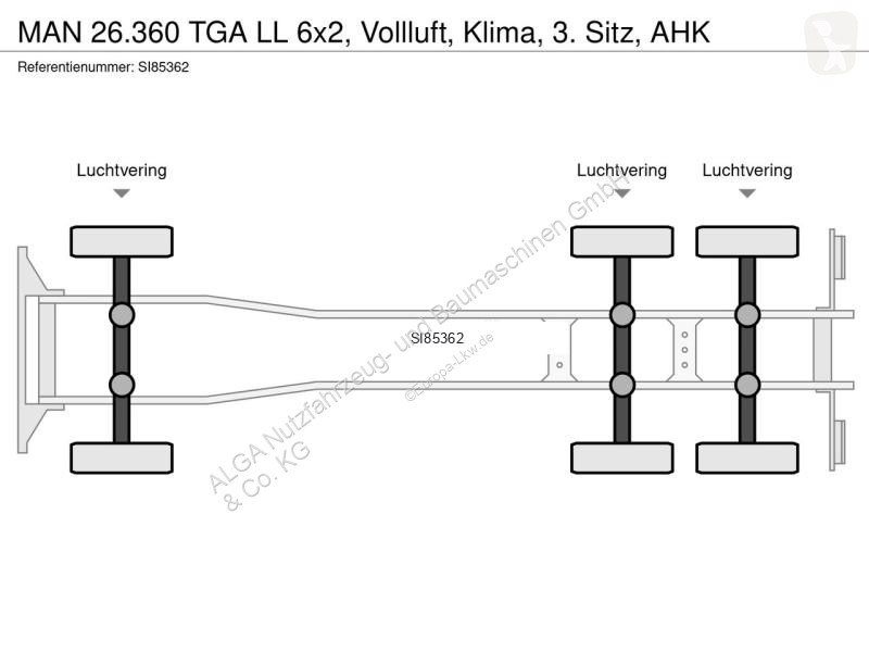 Camion MAN TGA LL 6x2, Vollluft, Klima, 3....
