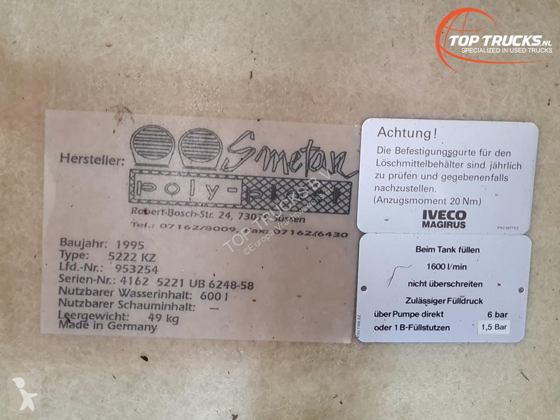 شاحنة Iveco EUROCARGO 75 E 14 Eurofire 600 ltr...
