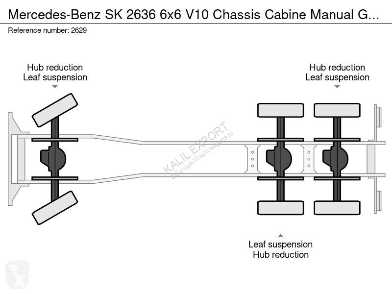 شاحنة Mercedes SK 6x6 V10 Chassis Cabine Manual...