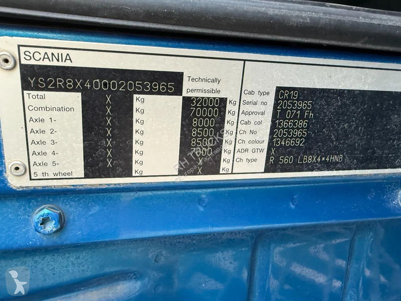 شاحنة Scania R560 V8 8X4 EURO 5 - MANUA GEAR