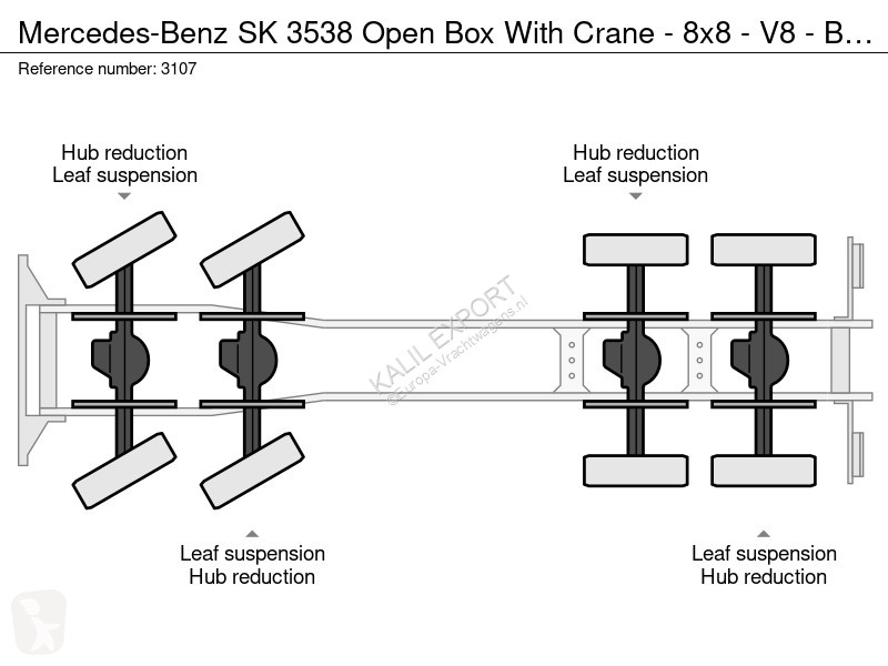Lastbil Mercedes 3538 Open Box With Crane - 8x8...