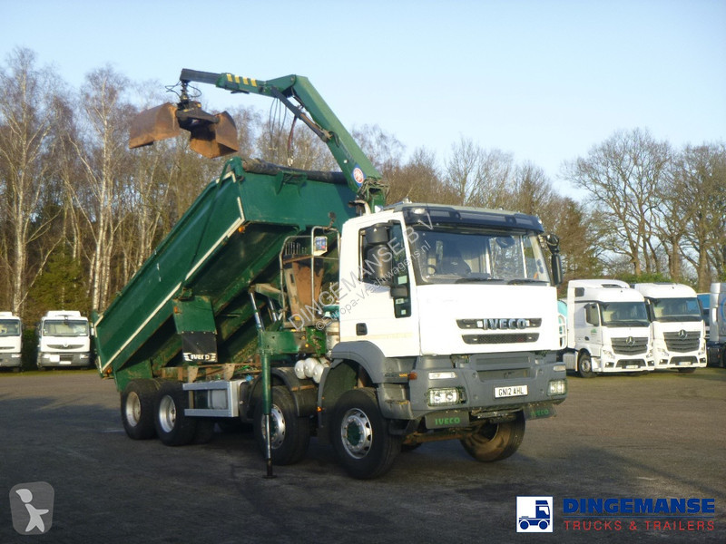 Kamion Iveco AD340T36 8x4 RHD tipper + HMF 1244 Z1