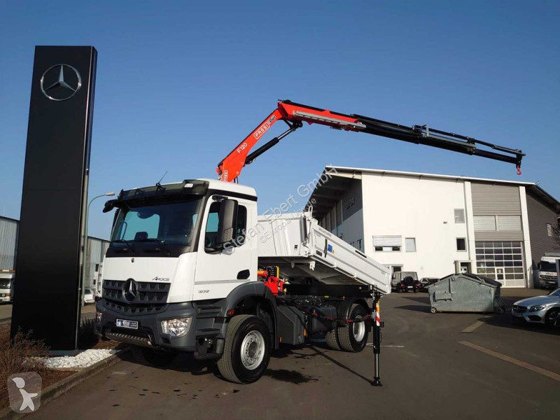 Camion Mercedes 1832 KK 4x2 Kipper+Kran Fassi...