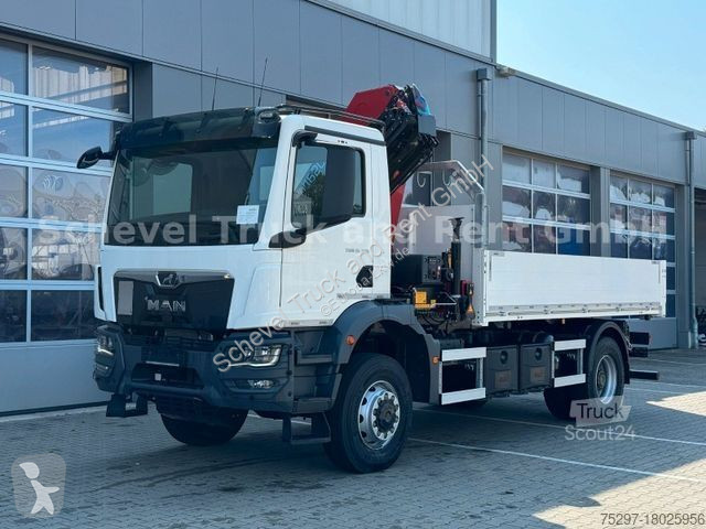 Lastbil MAN TGM 4x4 BB Pritsche HMF 1620 /4x hydr