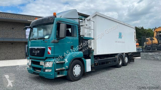 Lastbil MAN TGS Müllwagen Glas Kran Kipper