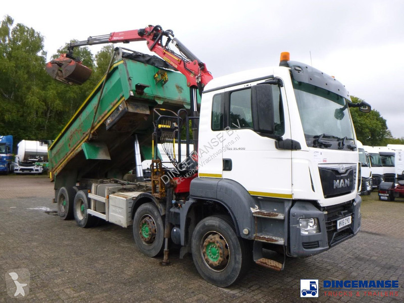 شاحنة MAN 35.400 8X4 RHD tipper + Palfinger...