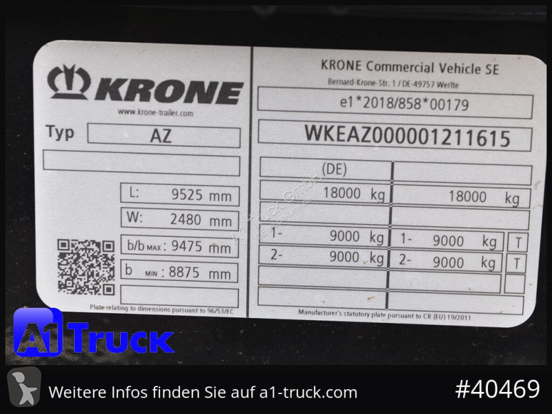 مقطورة Krone AZW 18, MAXI für 1120mm + 1320mm,...