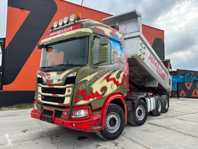 شاحنة Scania R 520 8x4 RETARDER / FU STEE / BOX...