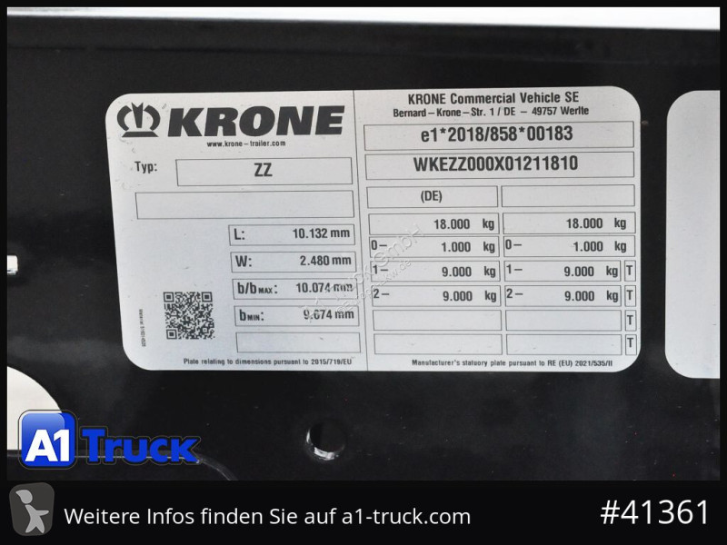 شاحنة Krone Tandem, MIDI, für 1120mm + 1320mm,...