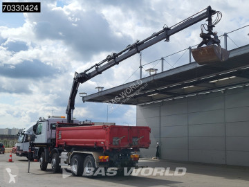 Lastbil Mercedes E Actros 4141 8X4 HIAB 166 D-4 Hiduo Crane 11m3 2-way tipper Steelsuspension Big-Axle Euro 5