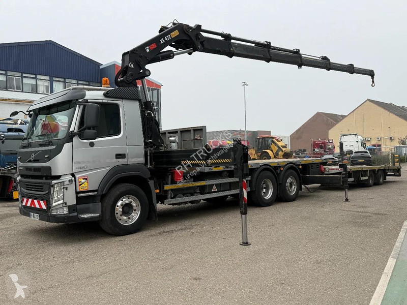 شاحنة Volvo 460 6X2 HIAB 422-6 + 2 AXLE TRAILER