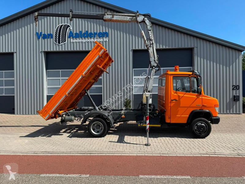 Camion Mercedes 816 Kraan / 3-zijdige Kipper,...
