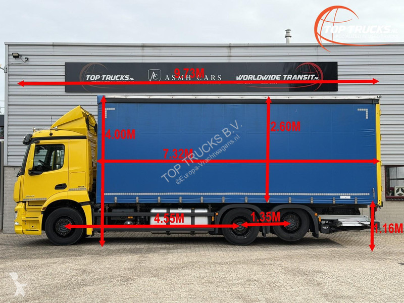 Camión Mercedes 2543 6x2 Retarder - Curtainside...