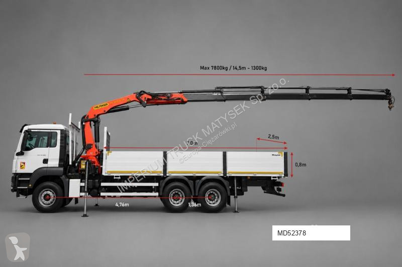 Kamion MAN TGS 26.360 / 6x4 / SKRZYNIA  - 7 M /...