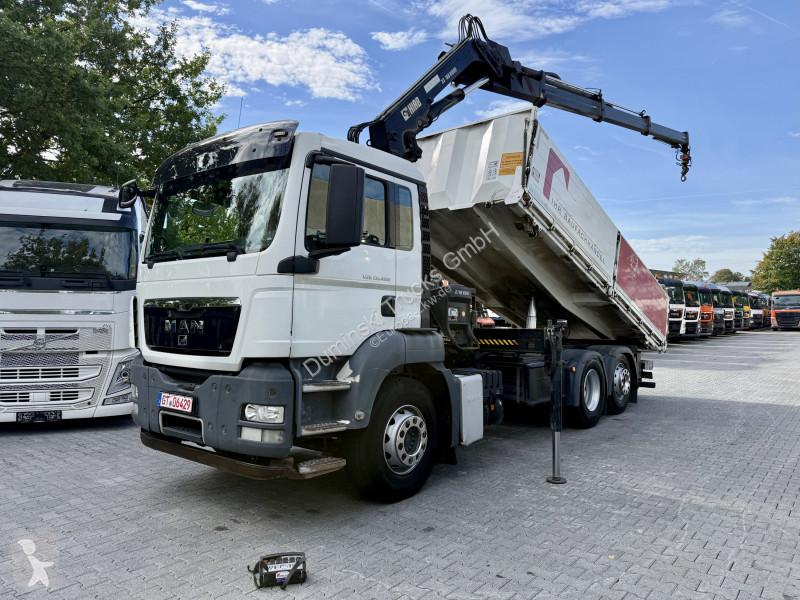شاحنة MAN TGS 26.400 6X2 Kipper mit Kran Hiab...
