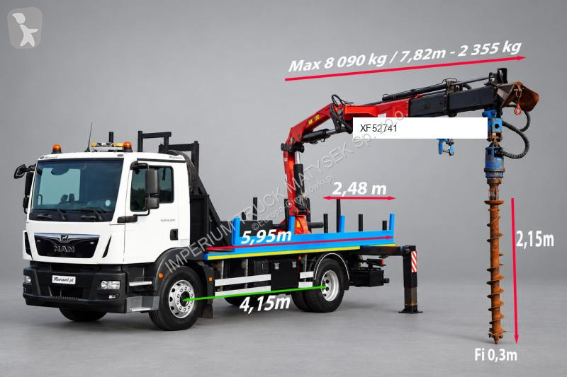 Kamion MAN TGM 15 .290 / HDS HC 190 + WIERTŁO...