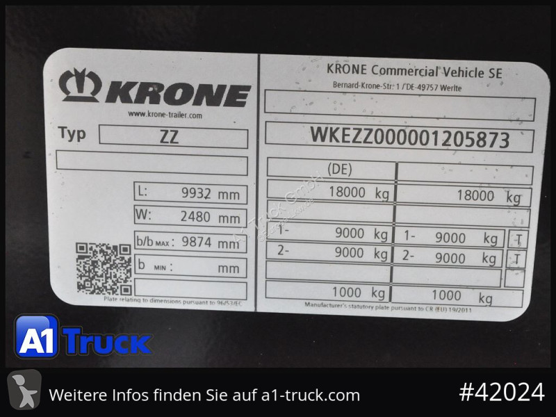 Krone BDF Tandem Anhänger, 1 Vorbesitzer, BPW...