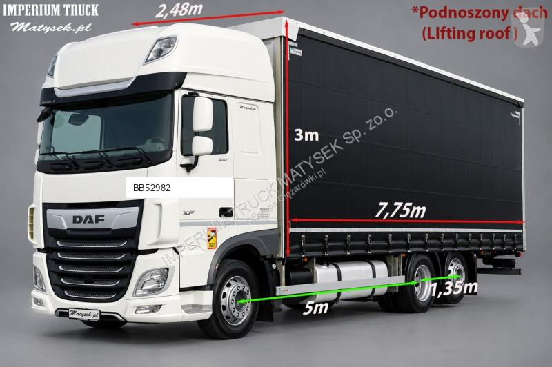 Kamion DAF XF 530 / 6X2 / SOLÓWKA / FIRANKA -...