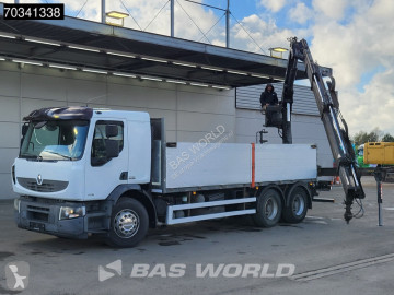 Lastbil Renault Premium 410 6X4 HIAB 166 S DUO Crane Kran Steel suspension Big-axle Euro 4
