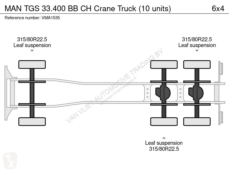 Camión MAN 33.400 BB CH Crane Truck (10 units)